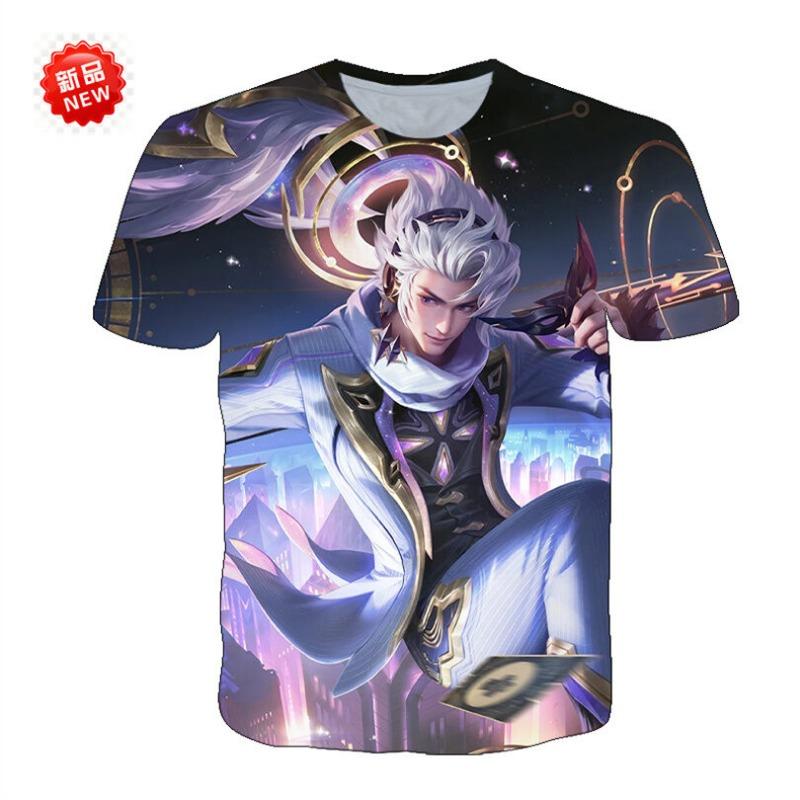New short sleeved T-shirt with King of Glory print, youthful and fashionable round neck