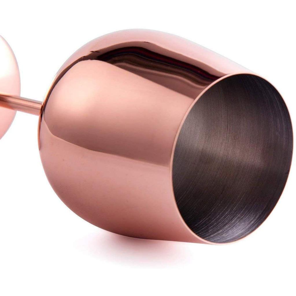 Glasses, Shatter Proof Copper Coated Unbreakable Wine Glass Goblets,Premium Gift for Men and Women, Party Supplies - 350 Ml Set of 2 Pcs