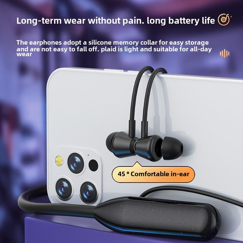 Sports Bluetooth Headset Hanging Neck Wireless Neck Hanging Ear Noise Reduction Male and Female Students