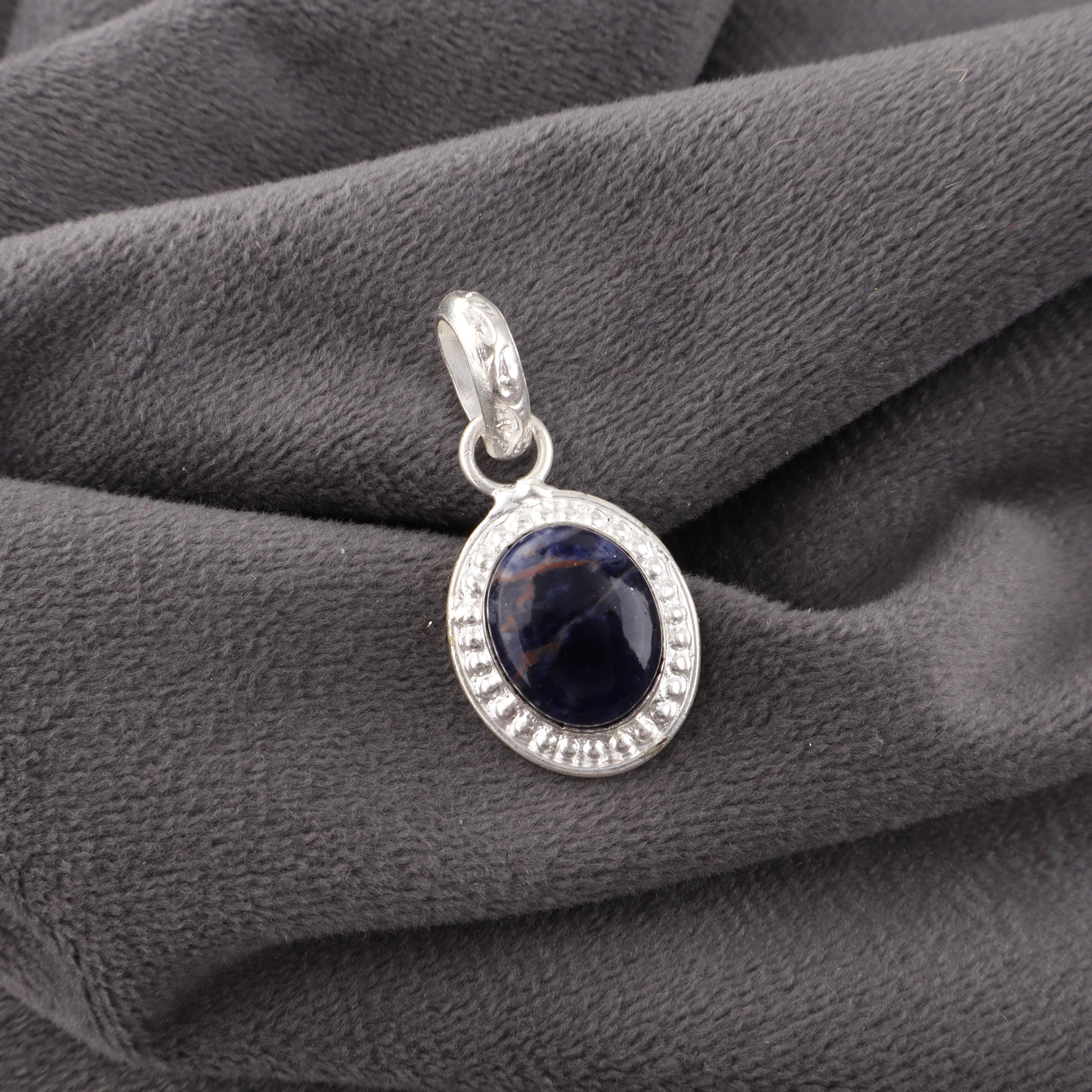 

Украшения из содалита, Кулон ручной работы из стерлингового серебра 925 пробы, Красивые серебряные украшения ручной работы, Женский кулон для нее 1.20 Inches синий