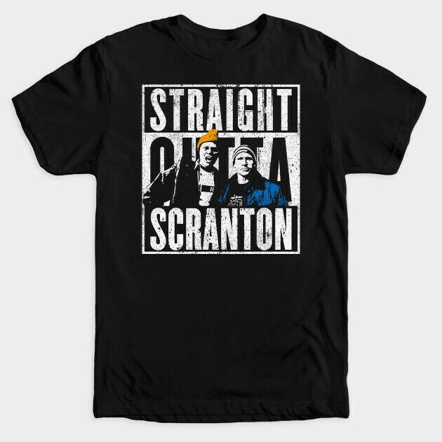 Straight Outta Scranton Lazy The Office Dunder Mifflin Micheal Scott T-Shirt M