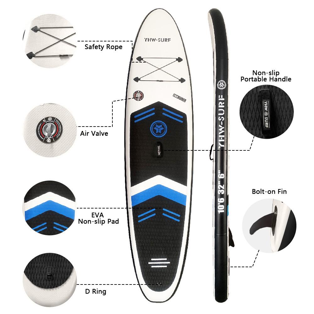 10.6ft Inflatable Paddle Board Seaside Beach Water-skiing Stand Up Paddle Board