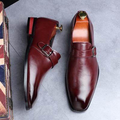 Scarpe da Uomo in Pelle Scarpe Oxford a Punta per Uomo Vestito Business Slip On Matrimonio Pelle Maschile Brogues Scarpe con Fibbia