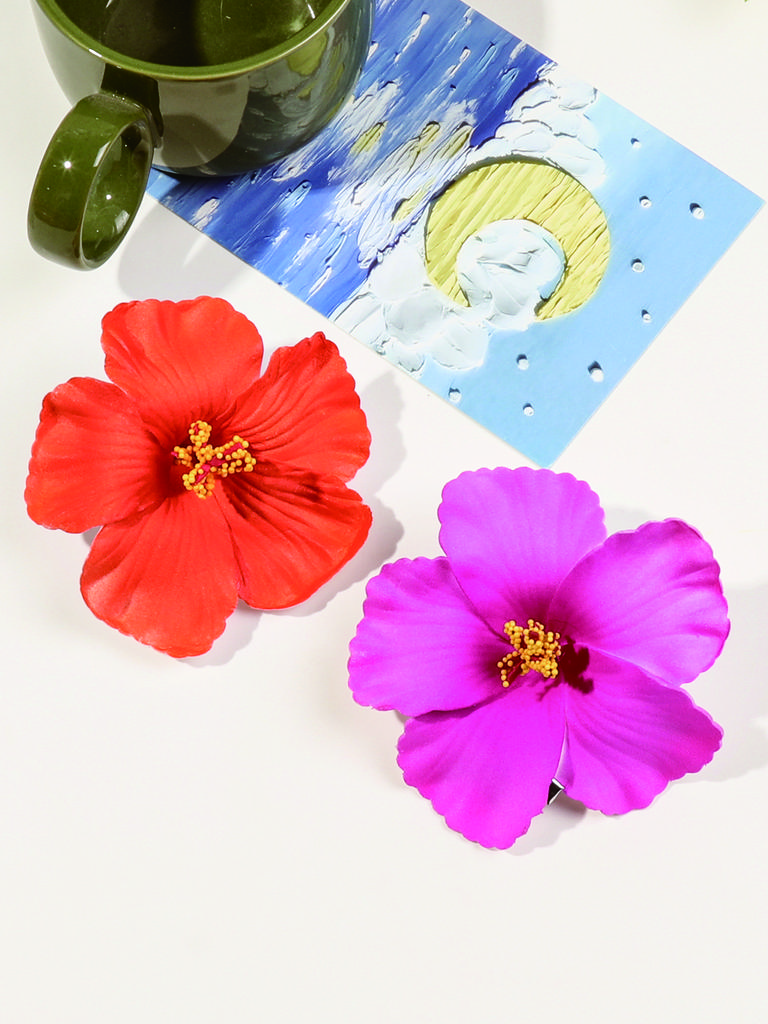 Flower Hair Clip for Women Girl,Vintage Boho HairPin Flower Accessories Nonslip Cute Hawaiian Hair Barrettes for Thin Thick Hair