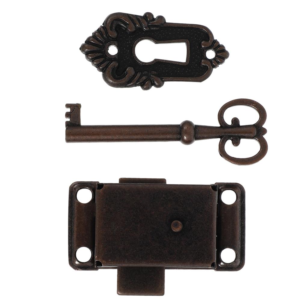 2Sets Vintage Lock with Key Cupboard Locks Retro Decorative Furniture Locks for Wooden Boxes Toolboxes Drawers Cabinets