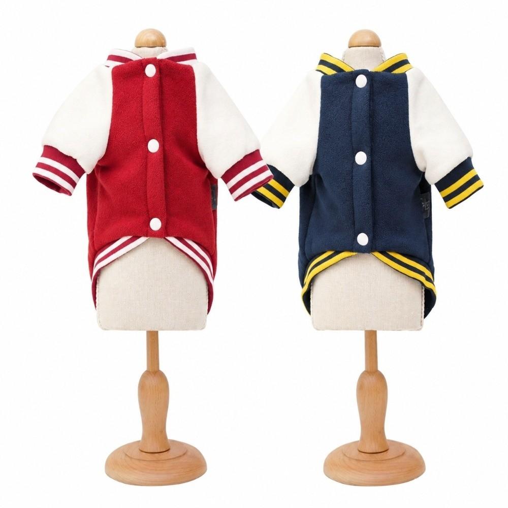 Contrasting Color Dog Jacket Button Closure Pet Clothing Universal Fleece Coat  Sport Suit