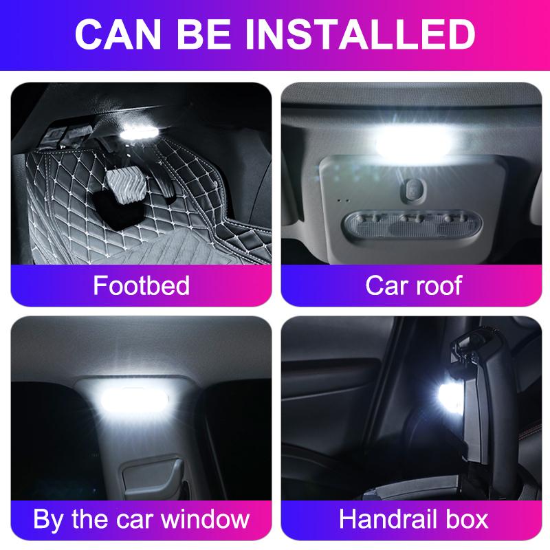 SEAMETAL Mini Touch Light for Car USB Rechargeable Led Light Magnetic Reading Lamp for Car Floor Trunk Hood