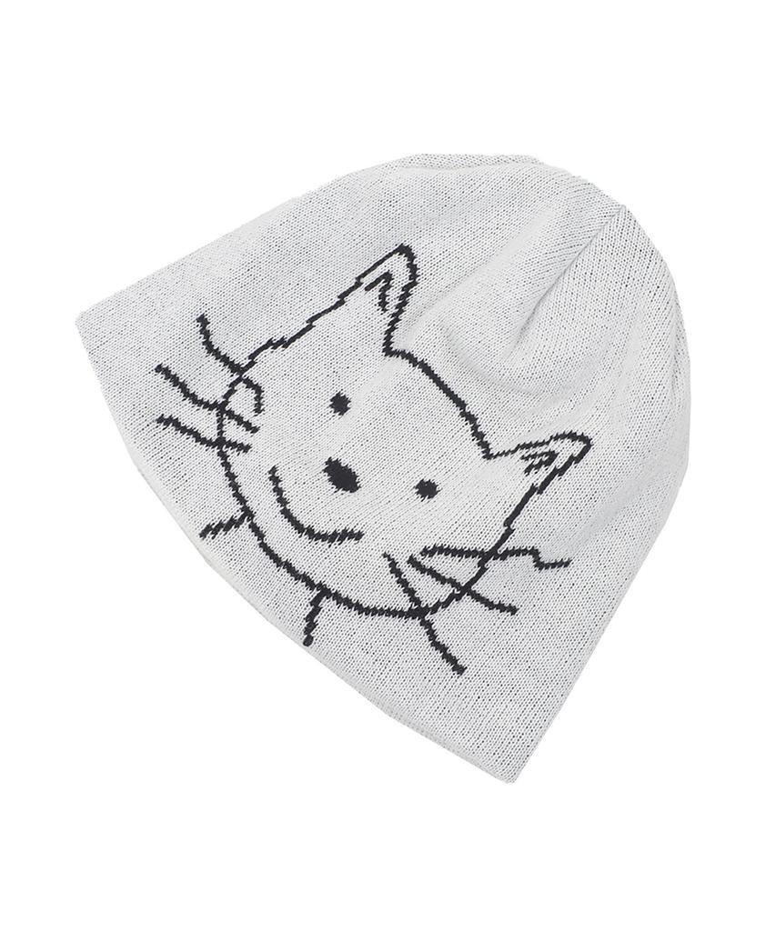 Eolaiteuaenggeul Cat Face Beanie (White)