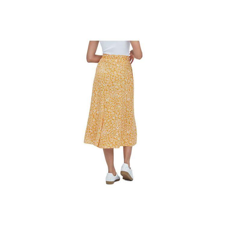 UNIQLO Floral Print Midi Skirt Women skirts Lemon-Yellow 458679-45