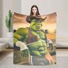 Pun Mein Swampf S-shreks Blanket  Super Warm Novelty Plush Throw Blanket For Outdoor Travel Office Flannel Bedspread Bed Cover