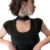 New Short-sleeved Pure Desire Style Slim Fit and Thin Waist T-shirt Spice Girl Sexy Versatile Unique Niche Top Ins