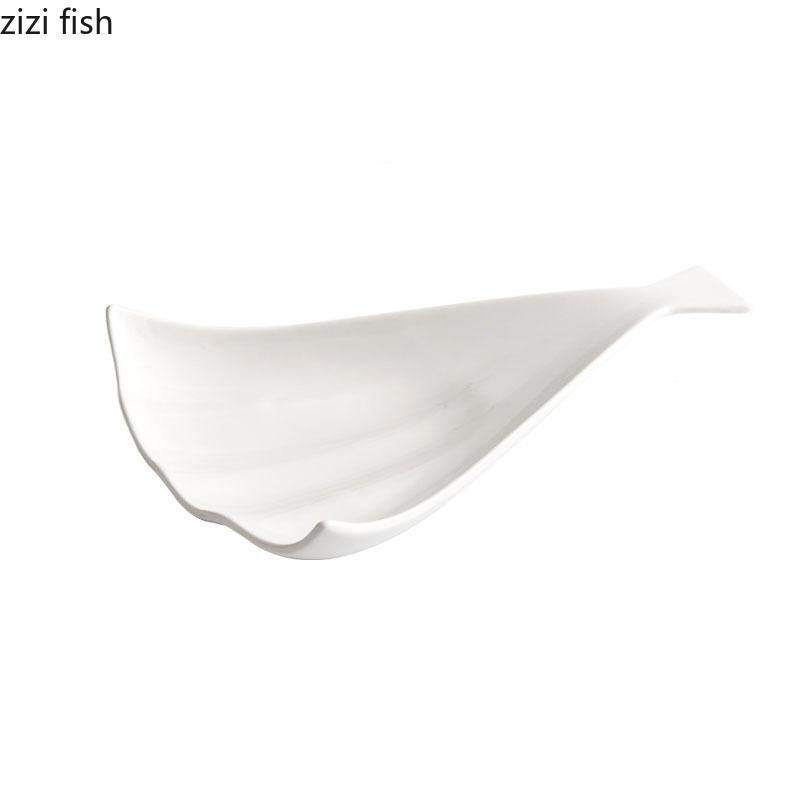 Ceramic Irregular Fan Shaped Plate Creative Dessert Plate Sushi Plates Snack Plates Molecular Cuisine Specialty Tableware