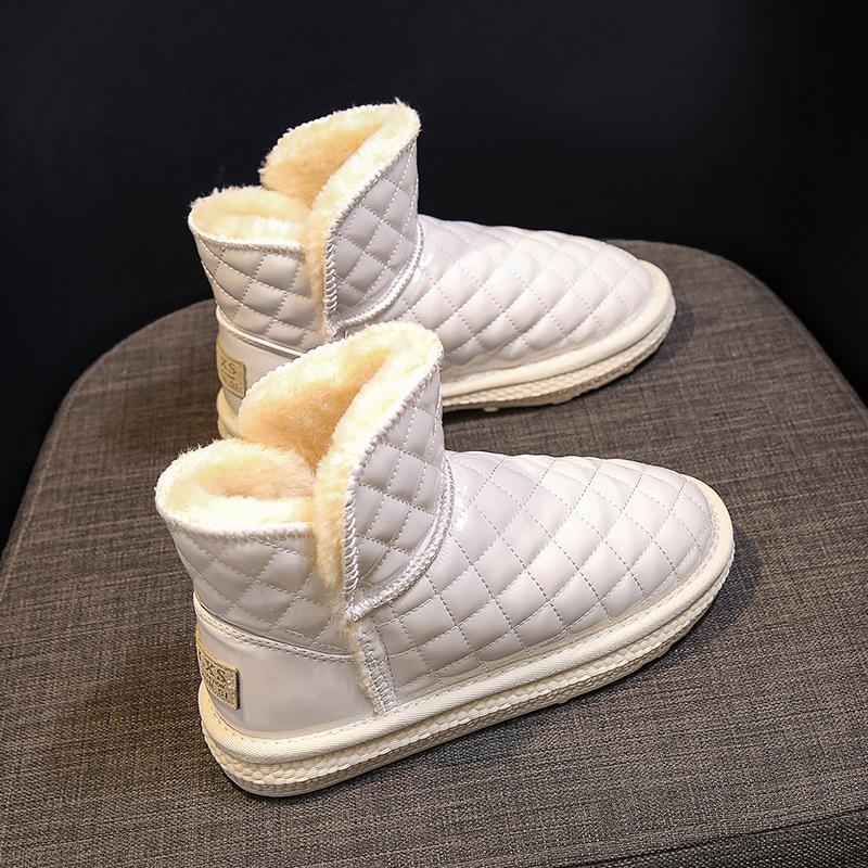 Fleece thickened cotton boots women's 2025 winter new short tube cold-proof cotton boots warm cotton shoes fur integrated short boots