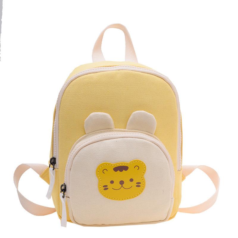 Kids Cartoon Canvas Backpack With Breathable Material For Kindergarten Boys And Girls