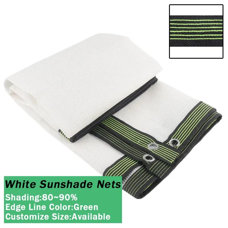 White 12Pin Sunshade Nets Anti-UV Sun Shelter Fence Privacy Mesh Rail Screen Outdoor Shading Awning Pool Cover Fabric