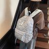 Simple and Versatile Cotton Clothes, Backpacks for Women, Relaxed Niche Twist Backpacks, Large-capacity Fluffy Student School Bags.