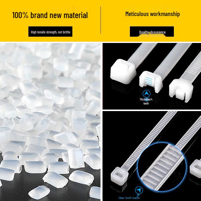 Nylon Cable Ties, Self-Locking, 3x120mm & 4x120mm, Black & White