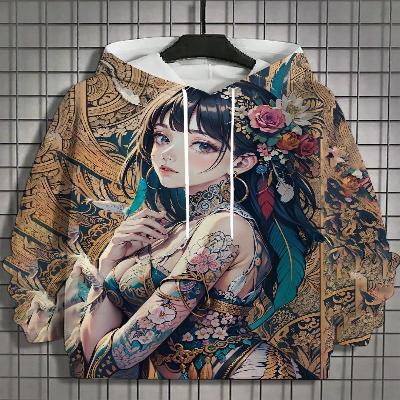 Anime Women's Men's Fashion Printed Hoodies Autumn and Winter Designer Hoodies Casual Sweatshirts