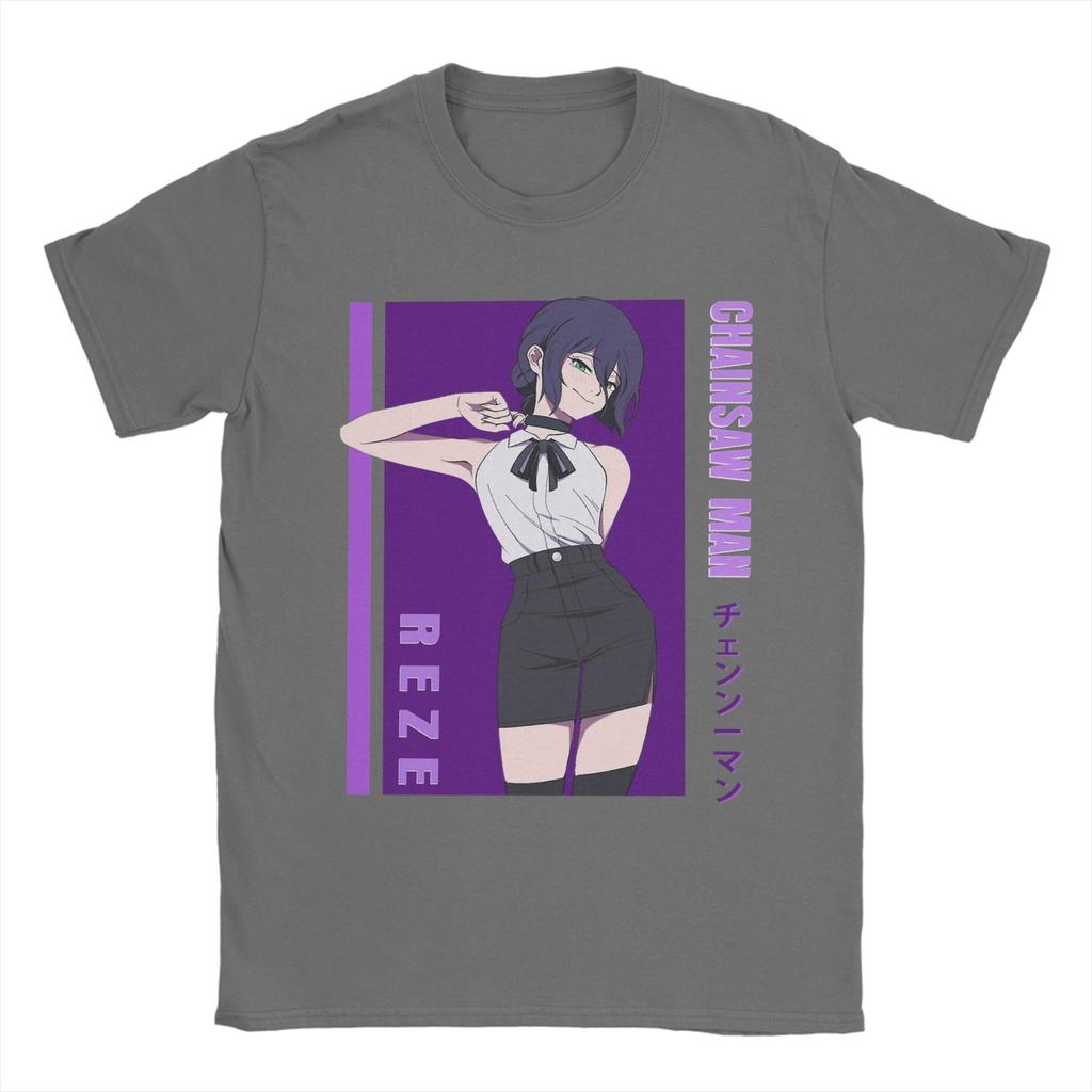 Oversized TShirt Chainsaw Man Reze Japanese Anime Cotton T Shirts Tee Shirt for Man Summer Y2K Casual Short Sleeve Top Tees