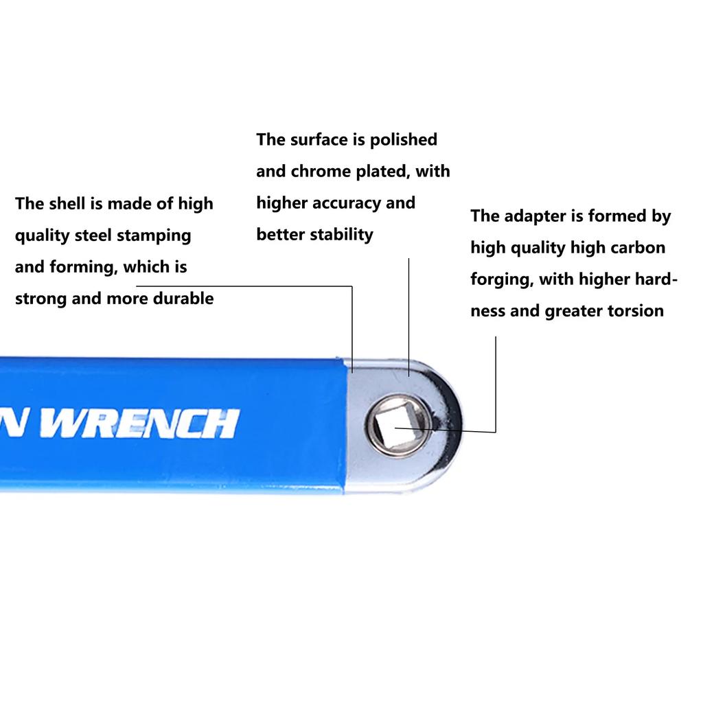 Extension Wrench Set High Carbon Steel Offset Ratchet Spanner Extender with Adapters Socket Ratchet Wrench Extender
