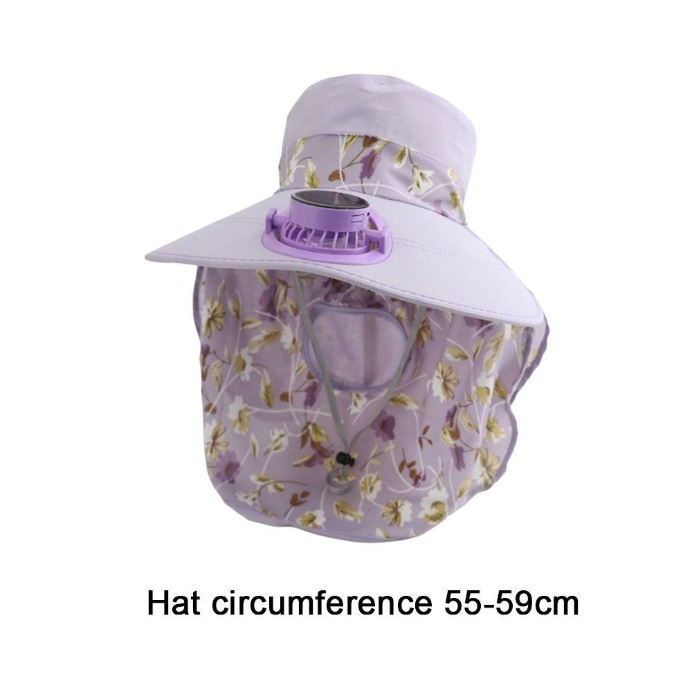 Breathable Solar Fan Cap Anti-UV Cooling Fan Hat Women Sun Hat Sun Cap  Tea Picking