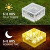 1-8PCS Solar Ice Cube Lights Glass Brick Landscape Lamps Square Glass Outdoor Pathway Garden Yard Decor Illumination