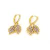 Super fairy purple diamond leaves ear buckle women's fashion temperament earrings advanced sense no ear piercing ear clips exquisite and versatile