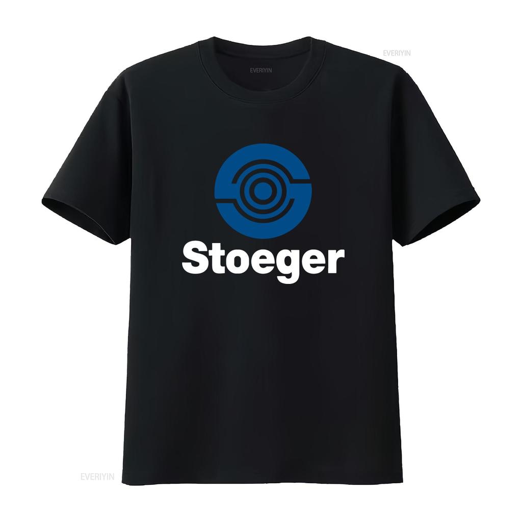 Stoeger Firearms Logo Mens Grey T Shirt Available in Sizes S to 5XL vintage Washed Versatile Soft graphic Unisex Breathable