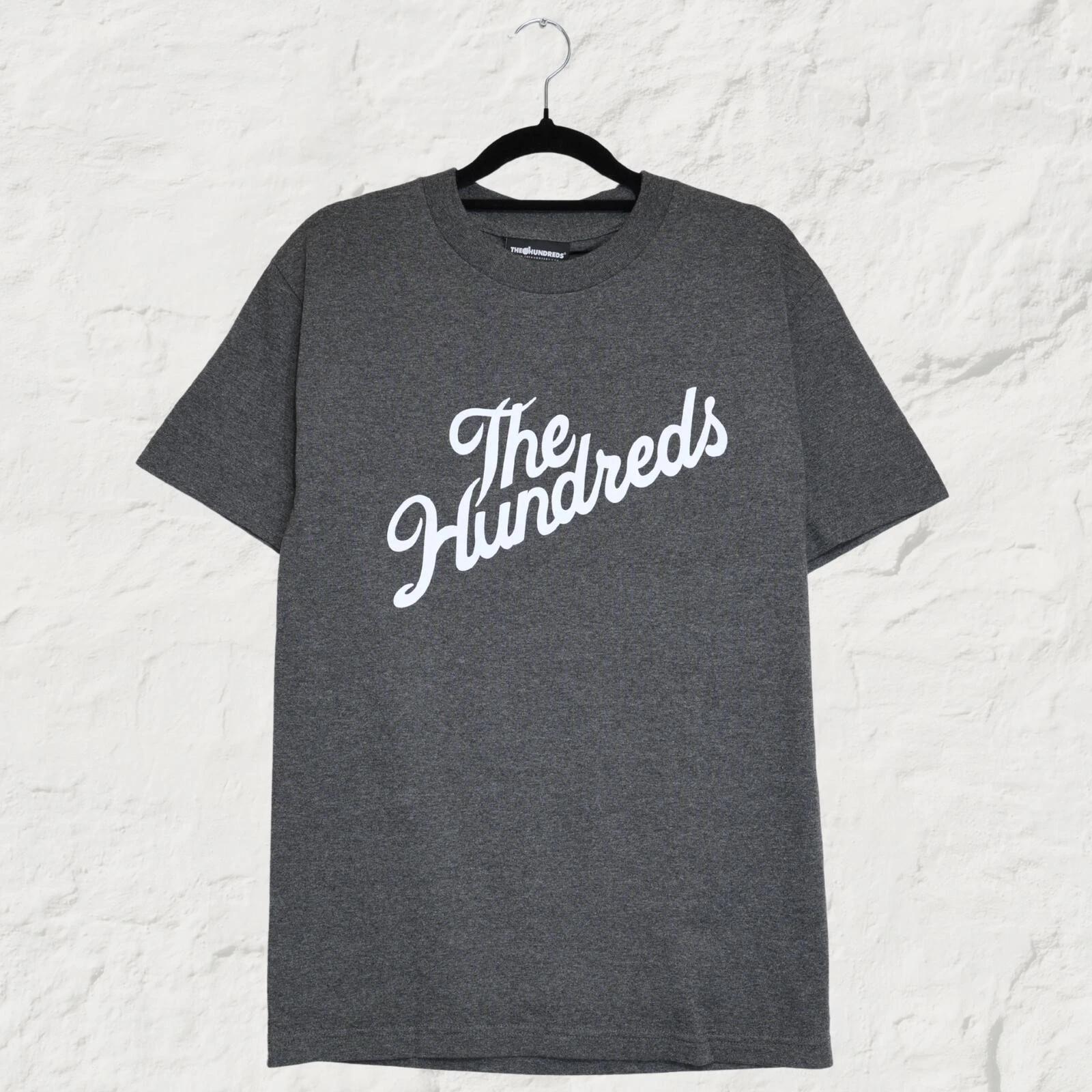 The Hundreds Slant Logo T Shirt Grey Streetwear Skate Casual Graphic Tee Size S 3XL