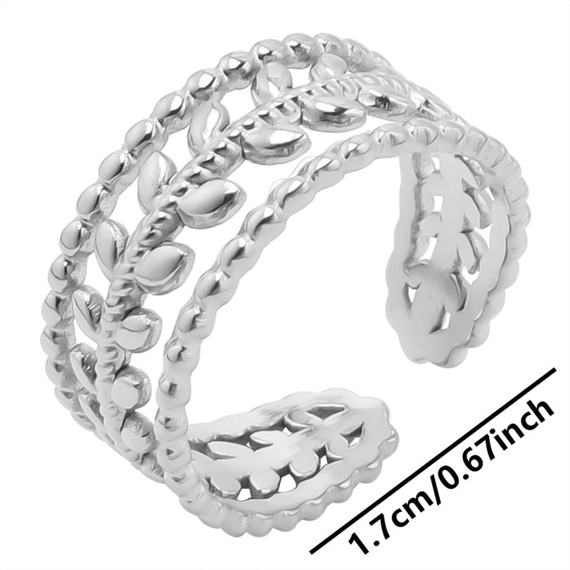 1pcs Crown Heart Shell Charm Ring Two/Three Layered Adjustable Stainless Steel Rings For Women Men Accessories Vintage Jewelry