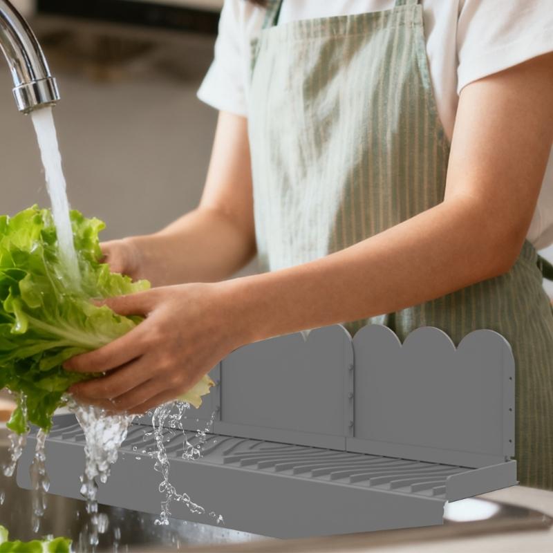 Flexible Silicone Sink Edges Guard With Suction Technology Removable Splashes Prevention Systems For Kitchen Use