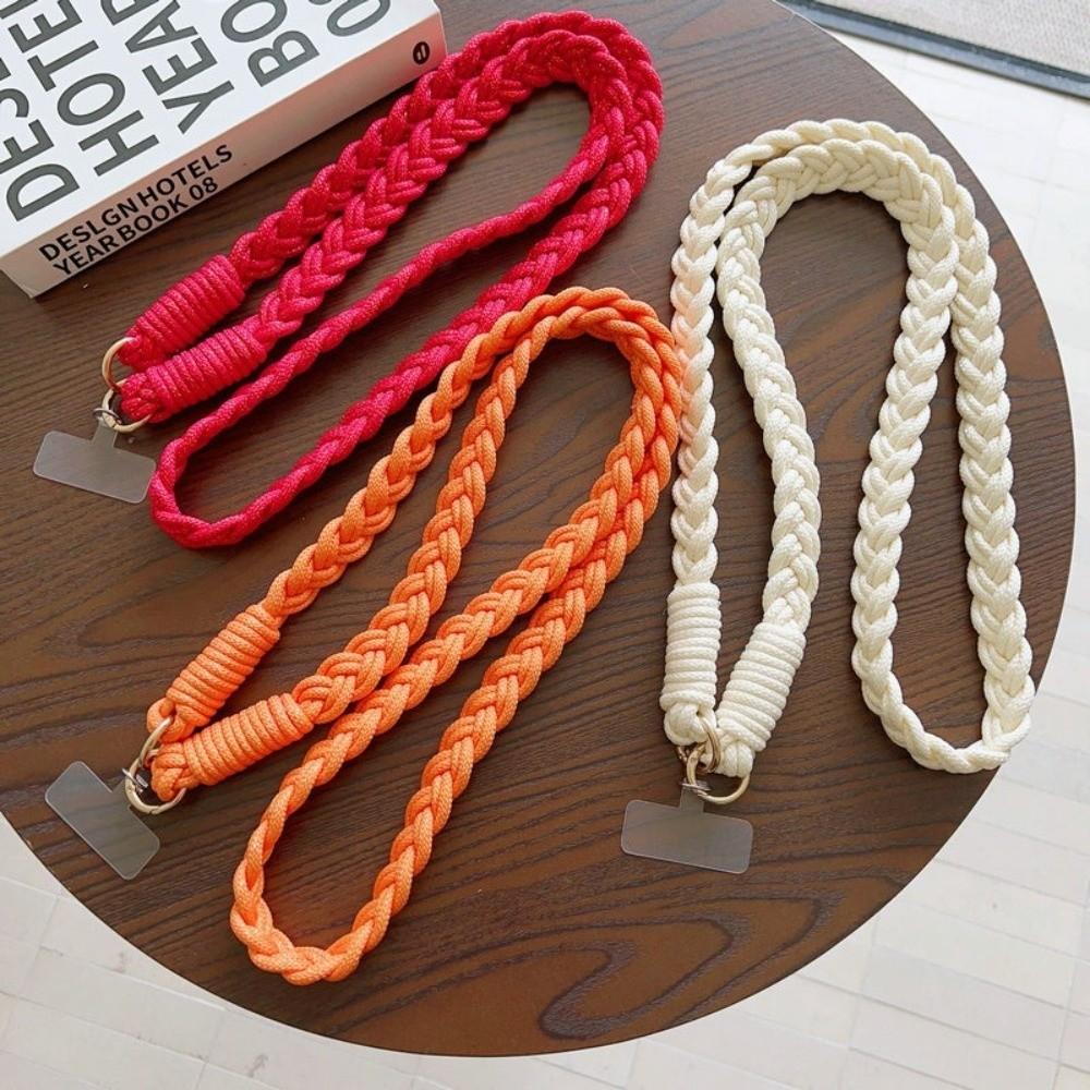 Macrame Woven Phone Lanyard Clear TPU Connector Neck Phone Strap Phone Keychain Strap for Phones