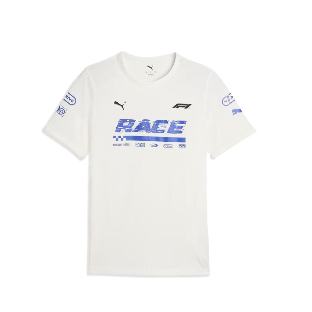 Puma Graphic F1 Fashionable Soft Solid Color Short Sleeve T-Shirt Men Tops White 631641-02