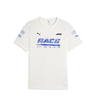 Graficzny F1 Modny Miękki Jednolity Kolor Krótki Rękaw T-Shirt Męski Top Biały 631641-02