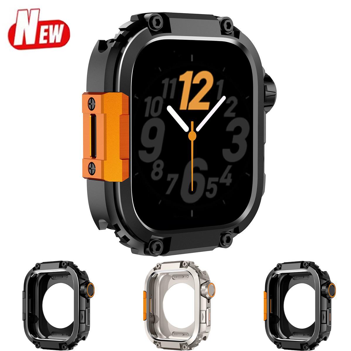 Metal+PC Case For Iwatch Series 11/10 46mm Easy To Install Cover Bumper For Apple Watch 46mm Smartwatch Anti-drop Shell Frame