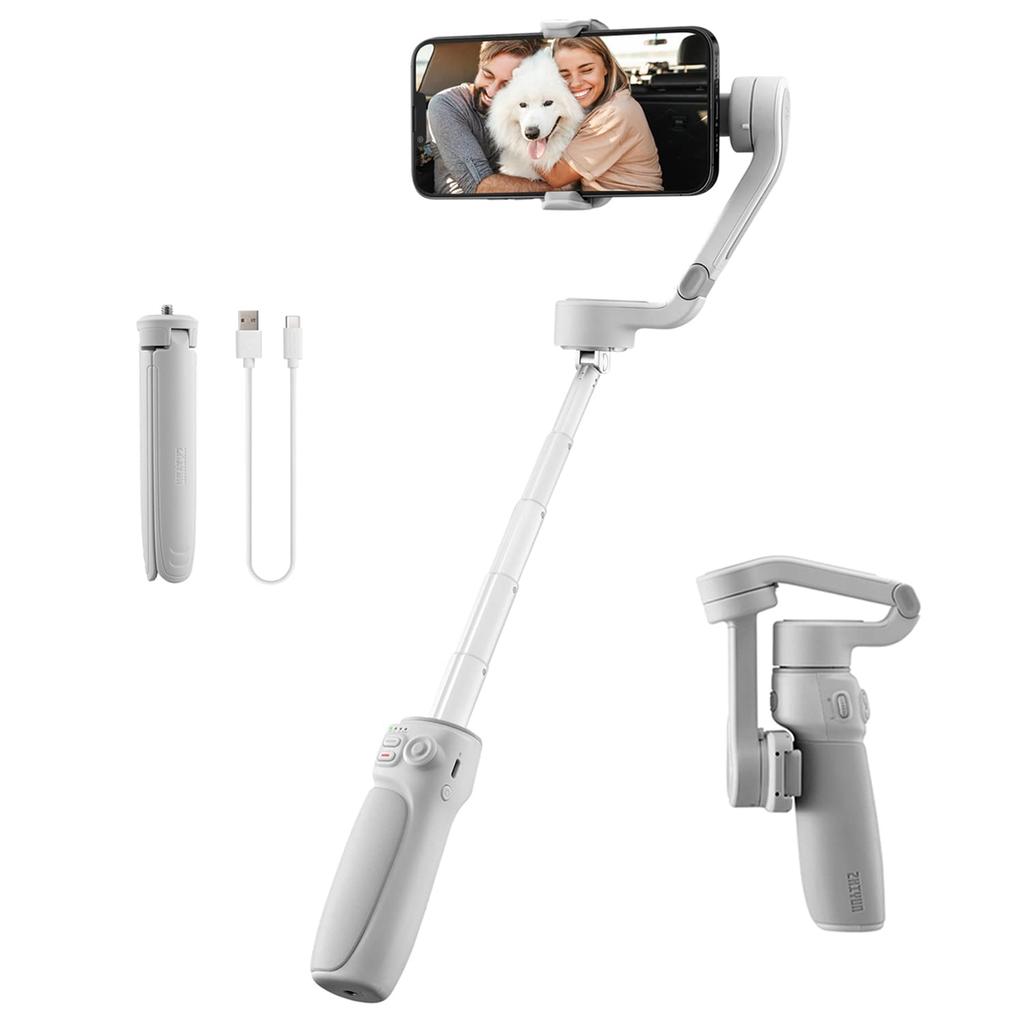 Japanese ZHIYUN Smartphone Gimbal with Telescopic Compact Folding Lightweight 370g [Official Warranty] SMOOTH-Q4 Built-in Rod, Design, (Product Code