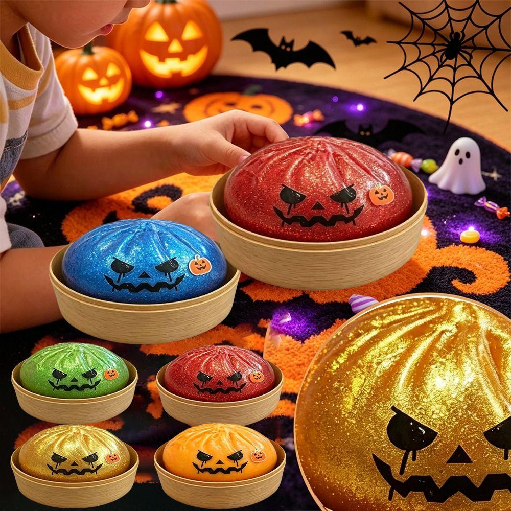 Dumpling-Shaped Dumpling Squishes Glittering Soft Squishy Toy Bun Sensory Balls Halloween