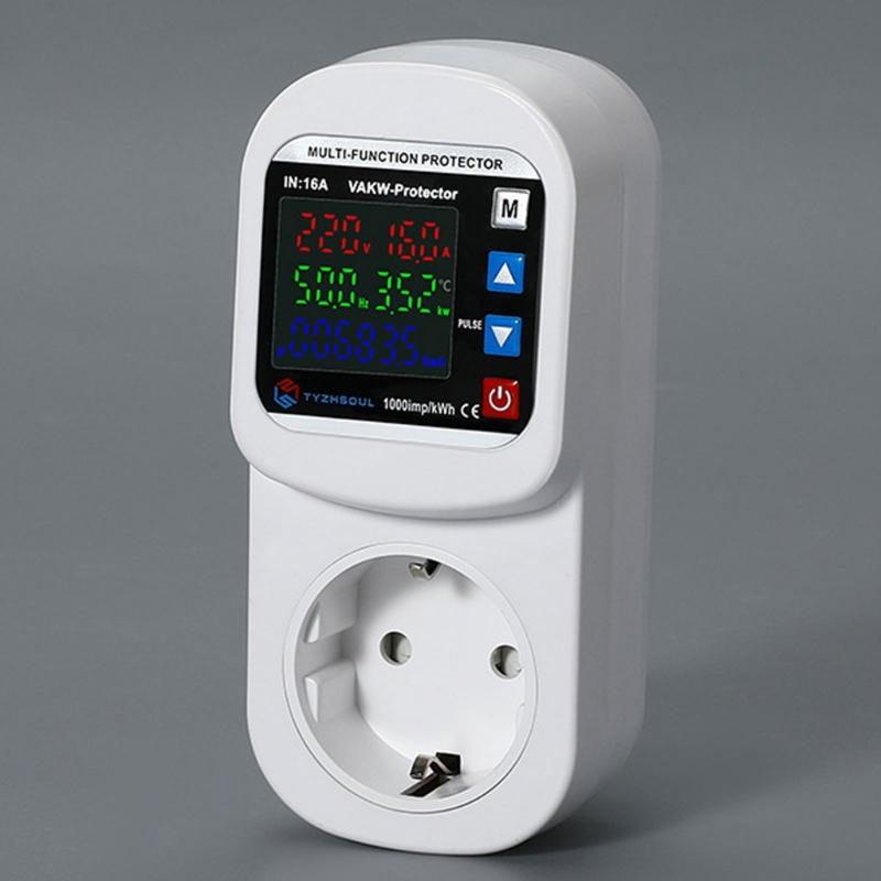 16A Automatic Voltages Current Protector EU Socket with Fault Detection & Factory resets Upgrades for Home Appliances