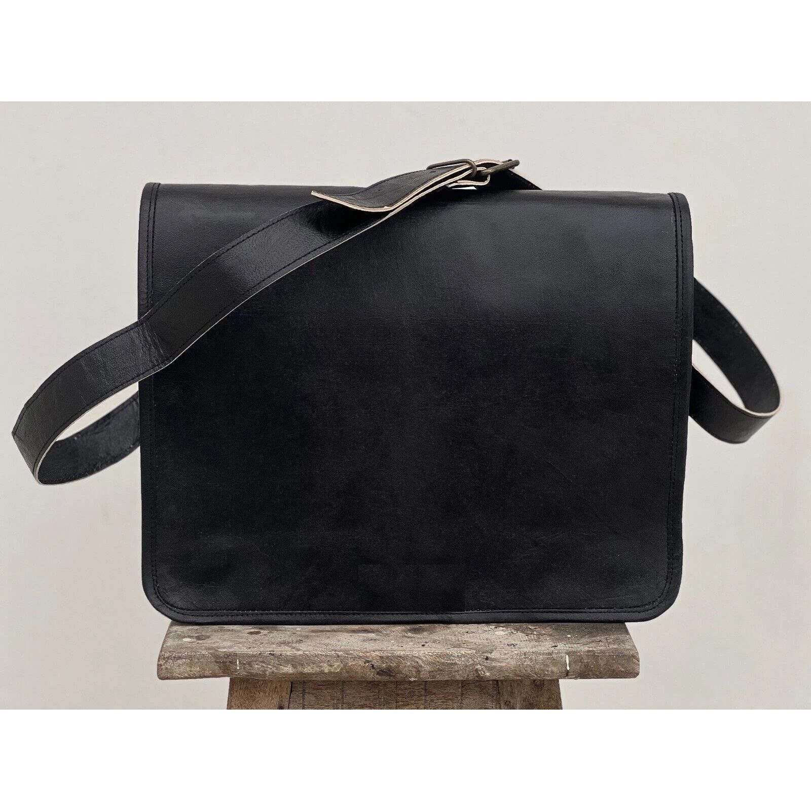 

Сумка ручной работы Мужская кожаная сумка-мессенджер на плечо портфель для ноутбука Файл Бизнес 18 x 14 x 6 in