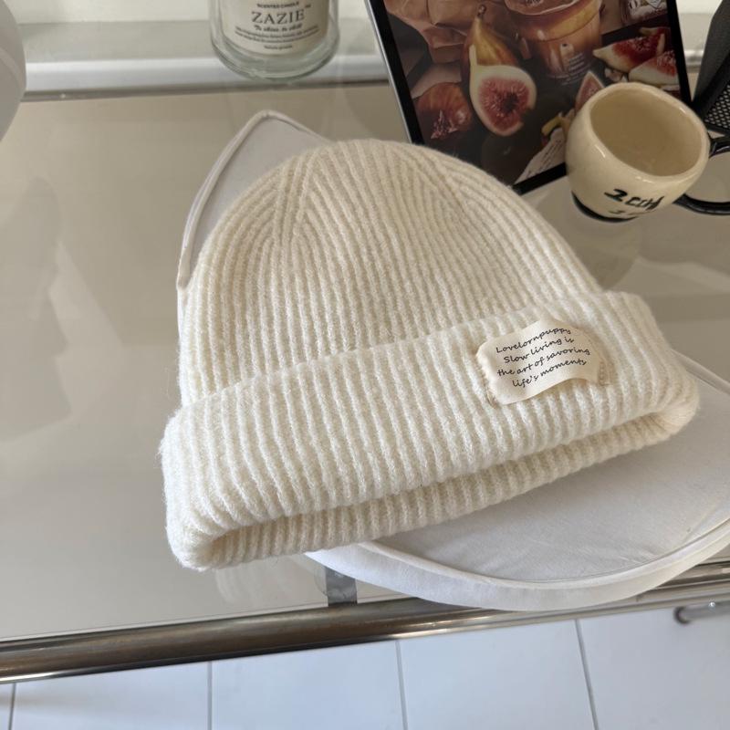 Japanese Minimalist Wool Beanie: Trendy, Warm, Double-Layered Winter Skull Cap