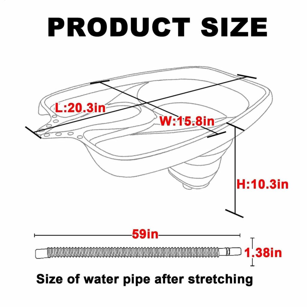 Hair Washing Basin for Home Vertical Shampooing Sink Tub with Drain Hose for Women Home Salon Hair Wash Supplies for Disabled