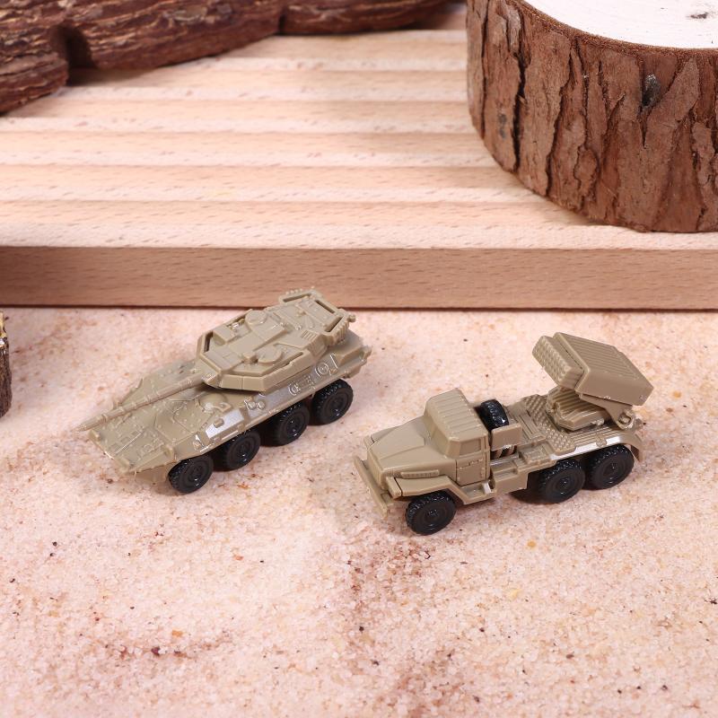 4Pcs/Set 1/144 Soviet Bm21 Hail Rocket Launcher Italy Centaur B1 Tank 4D Steel Ball Military Model Sliding Toy