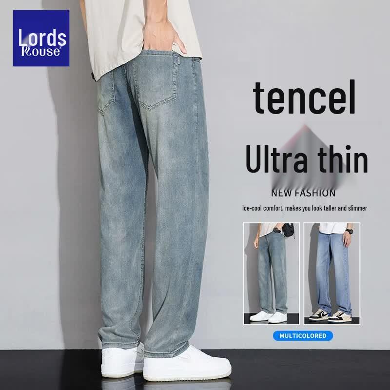 Luozhi Men s Relaxed Fit Tencel Cool Straight Leg Jeans 2XL