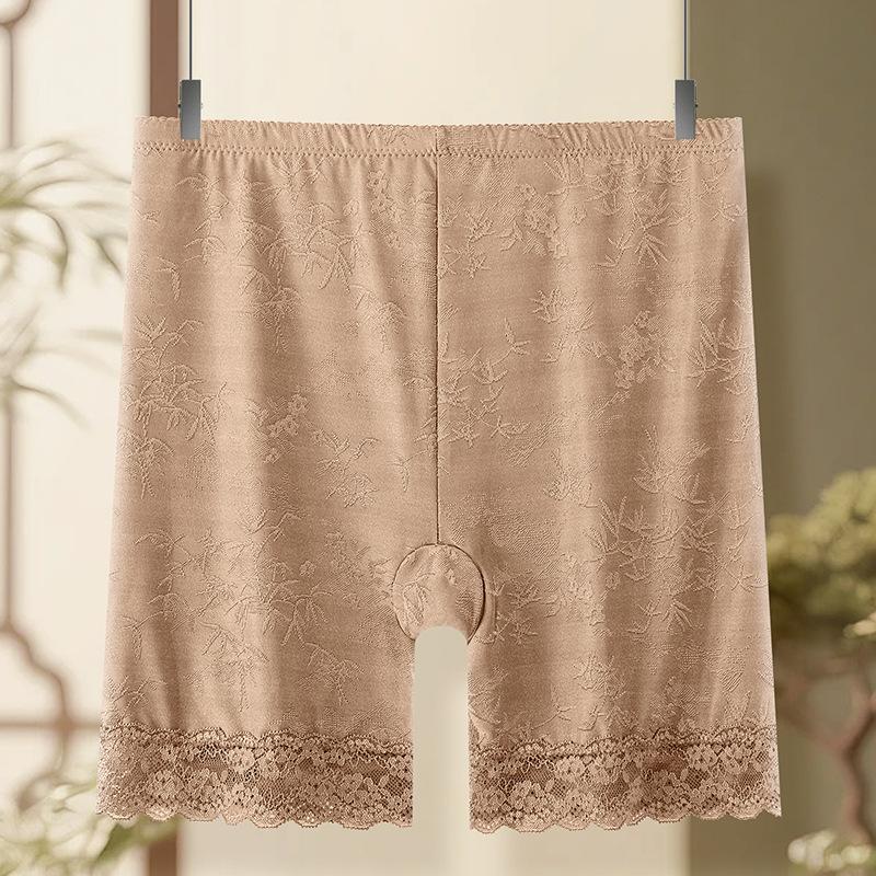 Plus Size Female Summer Lace Flower Border Guard Goes Without Trace High Waist Safety Leggings