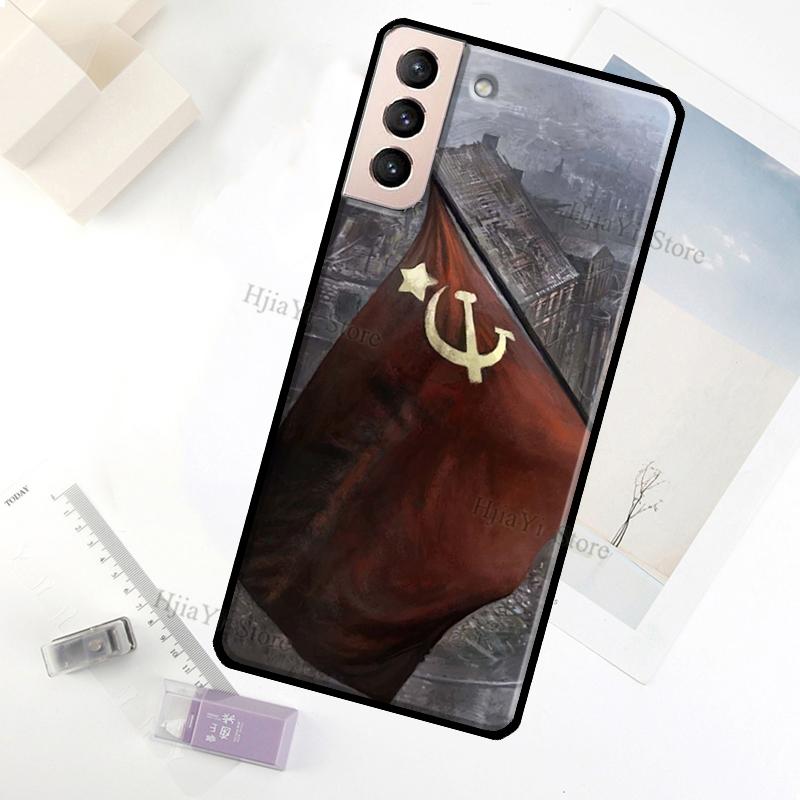 USSR Flag Soviet Union Case For Samsung Galaxy S23 Ultra Note 20 10 S9 S10 Plus S20 S21 FE S22 Ultra Phone Cover