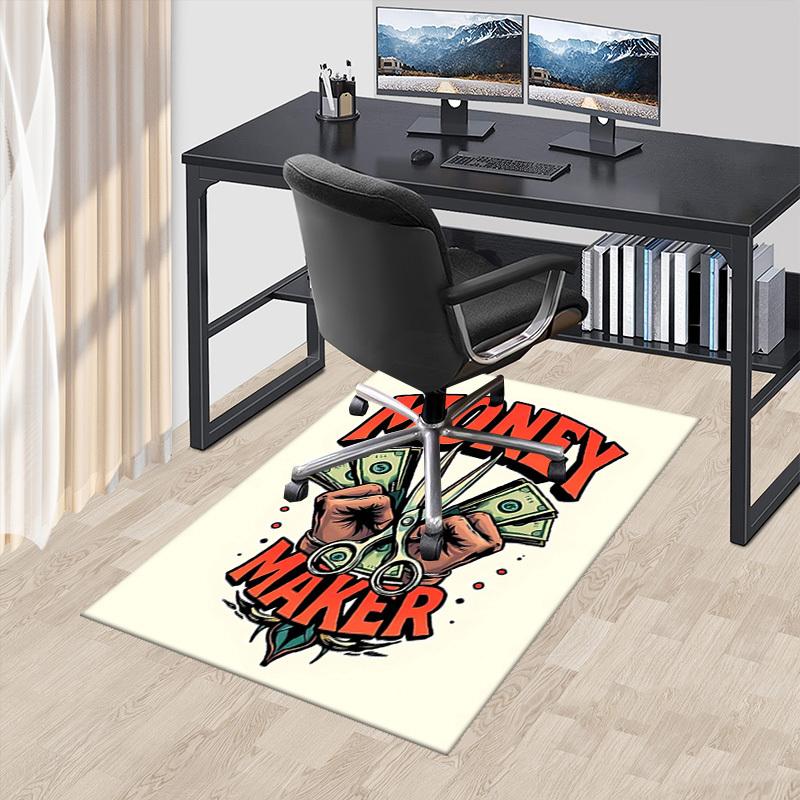 

1pc Anime Cartoon Design Money Maker Chair Mat Non Slip Carpet for Office, Home Decor, Living Room, Bedroom 60cm by 90cm