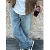 New Loose Straight Washed Jeans Spring and Autumn Boys and Girls Versatile Casual Trend Long Pants