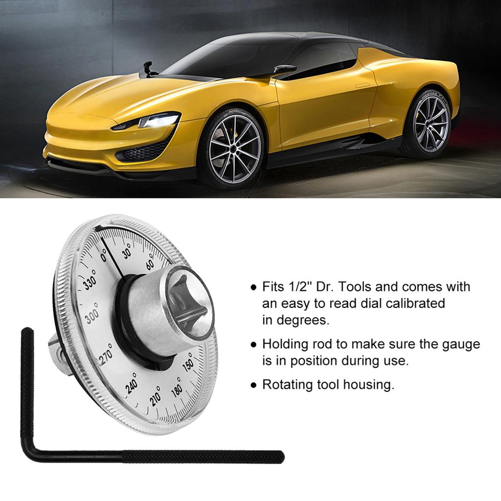 Adjustable Drive Torque Angle Gauge Wrench Car Measure Garage Tool Set