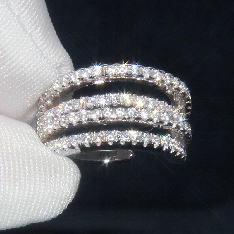 

Серьги с многослойной инкрустацией микроцирконами, двухслойные серьги для женщин, модные повседневные клипсы для ушей