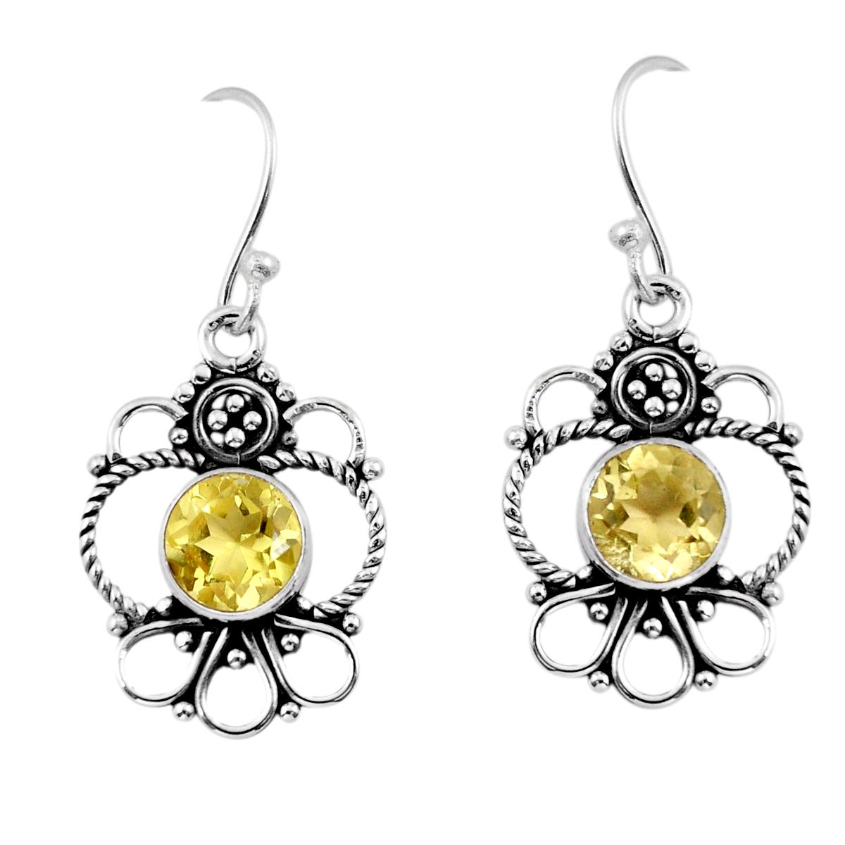 

Серьги с подвесками из стерлингового серебра 925 пробы с лимонным топазом 4,98 карата, ювелирные изделия ручной работы